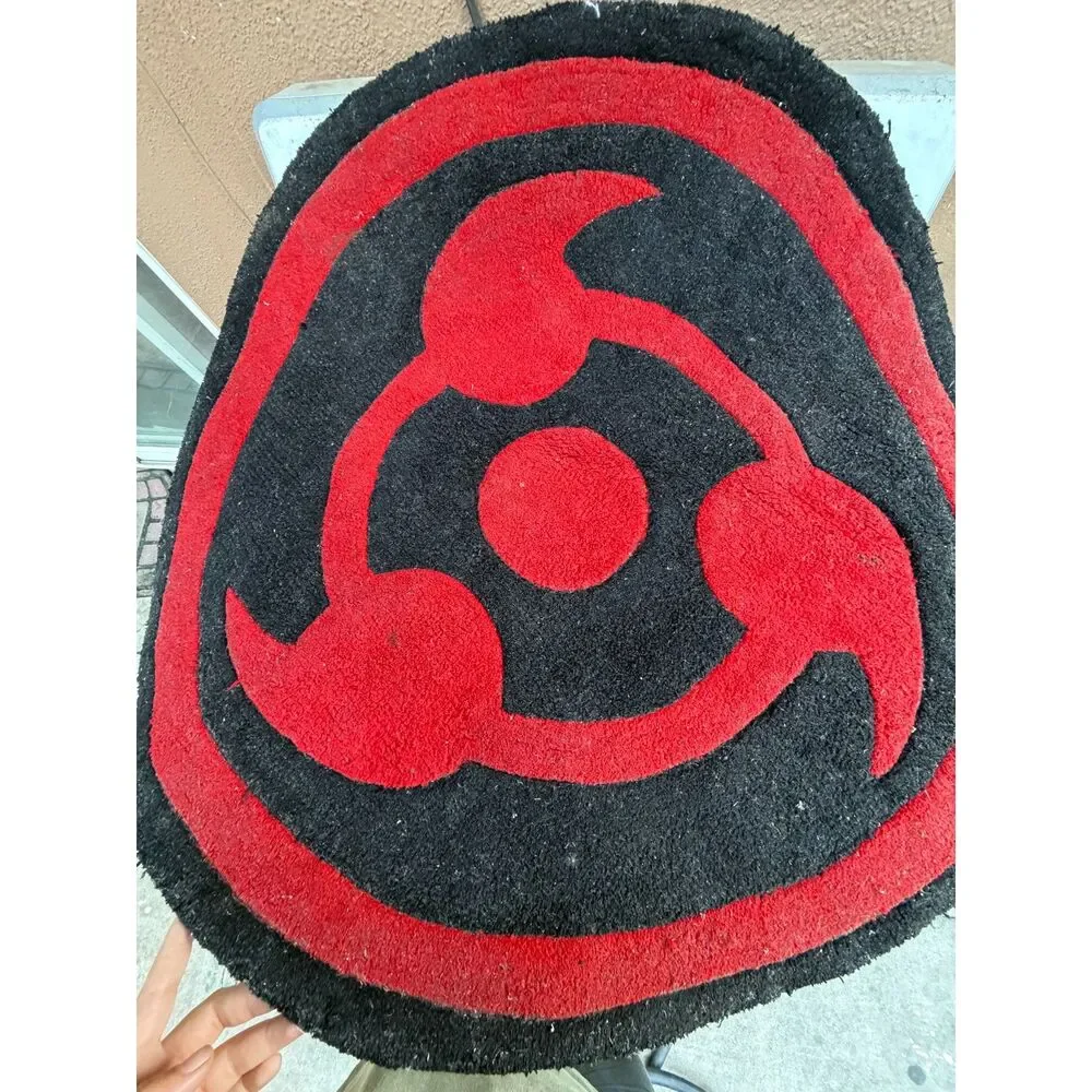 Hypland x Naruto Sharingan Rug Red Black Anime Floor Rug Rare